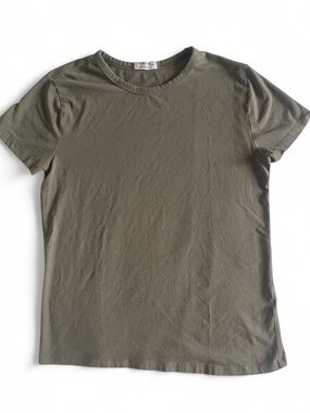 Olive Green Cotton Crew Neck T-Shirt